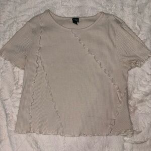 Ruffled white cotton shirt